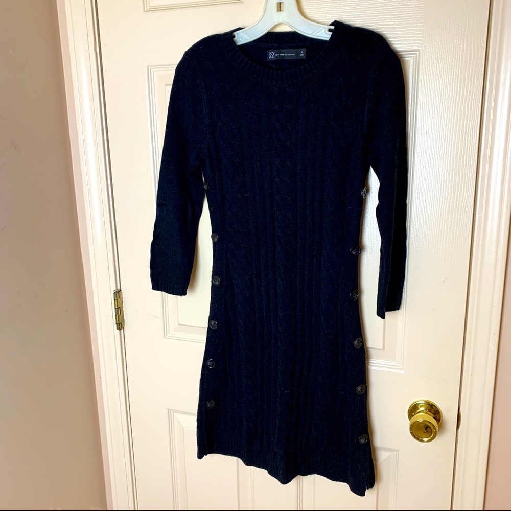 NY & Company Black Winter Dress Size XS